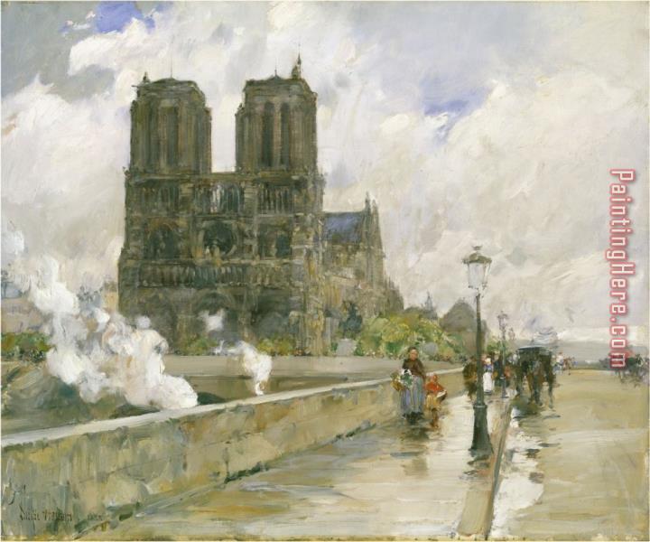 childe hassam Notre Dame Cathedral Paris 1888 Oil on Canvas